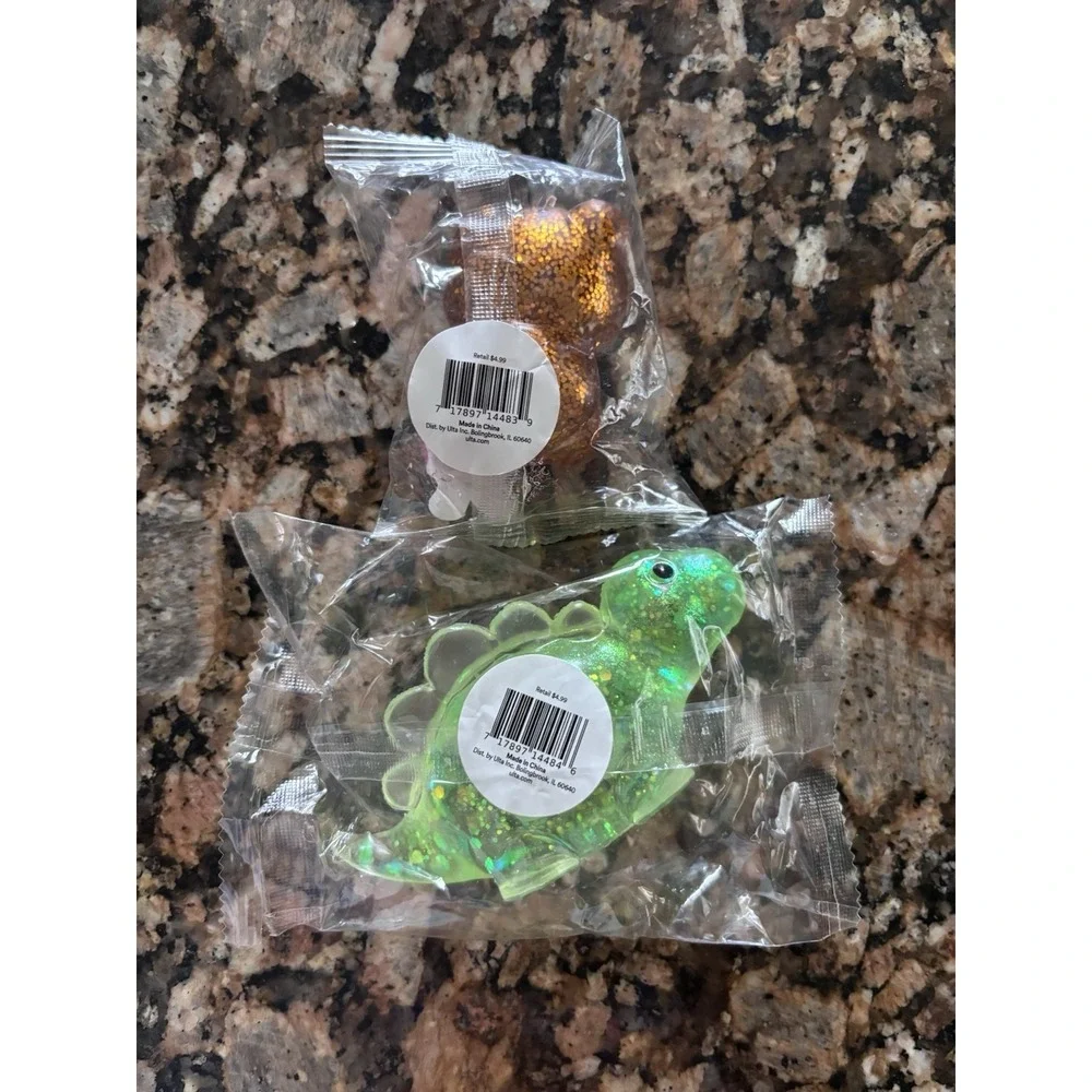 Sweet and Shimmer Ulta Gold Bear & Glitter Green Dino Sugar Squishy